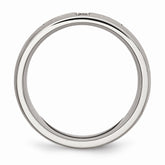 Sophia Jewelers Brushed Stainless Steel CZ Cross Wedding Band